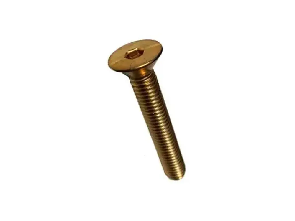 [50 PKG] Cap Screws Flat Socket Brass 1/4-20 X 3/4 Authentic