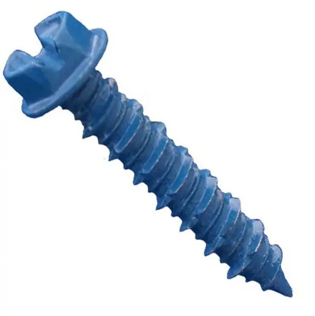 Brand New [100 PKG] Concrete Screws Slotted Hex Washer with Drill Bit 3/16 X 1 1/4