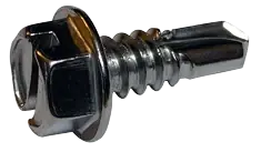 [1000 BULK] Self Drilling Screws Slotted Indented Hex Washer #2 Point Zinc Plated 8 X 2 1/2 Factory Price