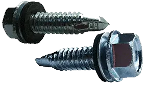 [1000 BULK] Self Drilling Screws Unslotted Hex Neoprene Washer #3 Point Zinc Plated 1/4-14 X 1 Fan Favorite