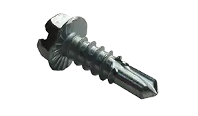 [2500 BULK] Self Drilling Screws Slotted Indented Hex Washer with Serration Steel Zinc & Bake Plated #8 X 1/2 Instant Buy