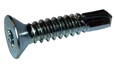 Budget [3000 BULK] Self Drilling Screws Six Lobe Flat #3 Point Zinc Plated 1/4 X 3/4