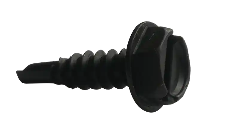 [4000 BULK] Self Drilling Screws Slotted Indented Hex Washer Steel Black Oxide & Oil Finish #8 X 1 Money Back Guarantee