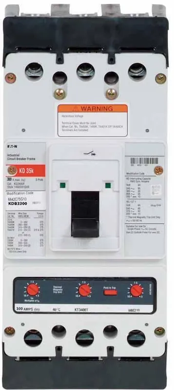 KDB3300C - Eaton - Molded Case Circuit Breaker - Feed-Thru - 300 Amp - 3 Pole - 600 Volt Top Pick