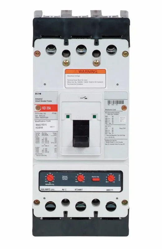 Affordable KD3350X - Eaton - Molded Case Circuit Breaker - Bolt-On - 350 Amp - 3 Pole - 600 Volt