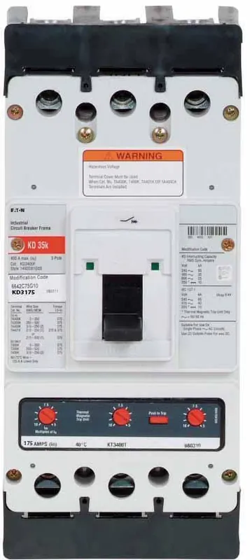 KD3175X - Eaton - Molded Case Circuit Breaker - Feed-Thru - 175 Amp - 3 Pole - 600 Volt Viral
