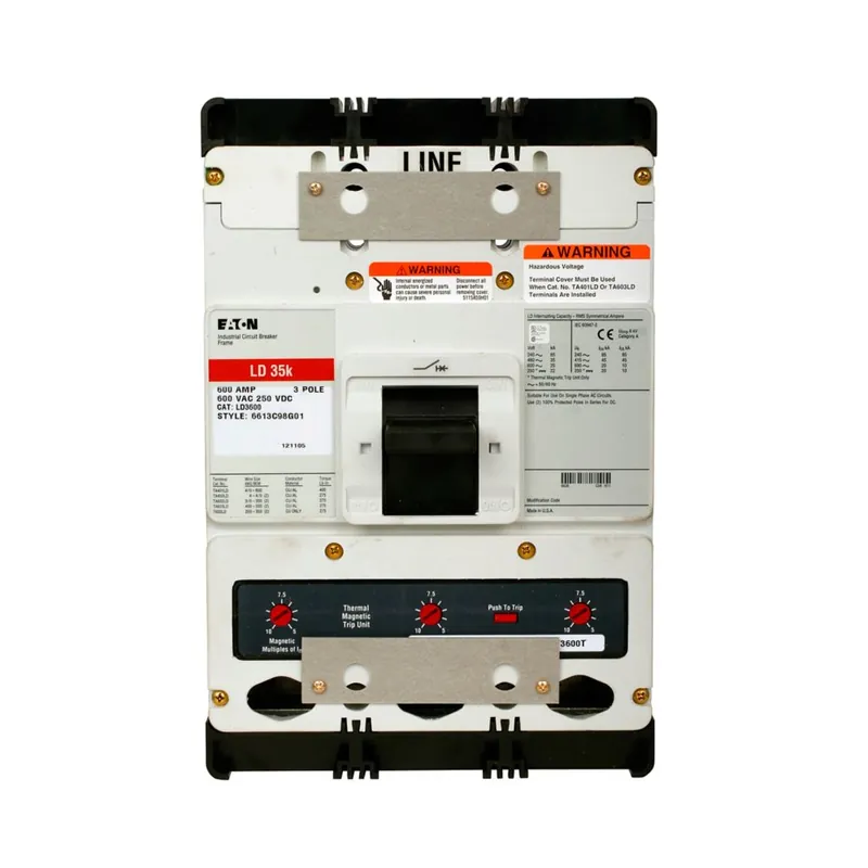 Trending LD3600X - Eaton - Molded Case Circuit Breaker - Bolt-On - 600 Amp - 3 Pole - 600 Volt