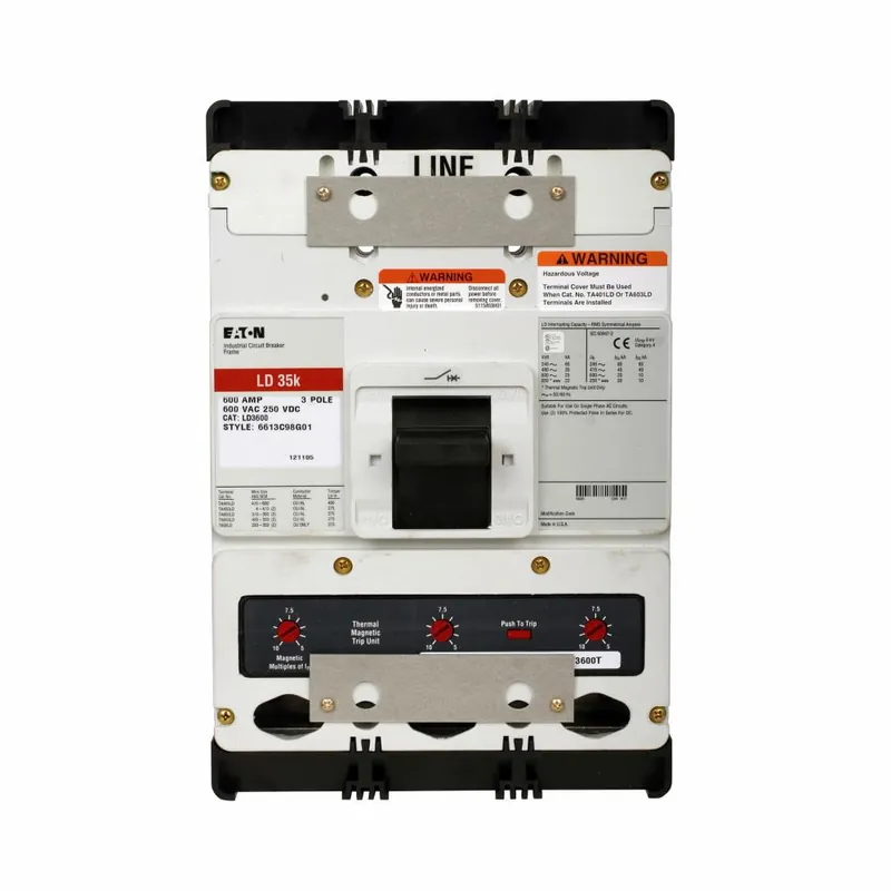 LD3500W - Eaton - Molded Case Circuit Breaker - Bolt-On - 500 Amp - 3 Pole - 600 Volt Discount