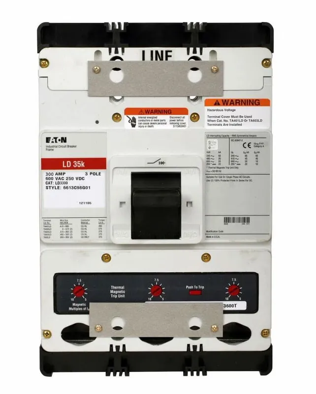 New Release LD3300C - Eaton - Molded Case Circuit Breaker - Feed-Thru - 300 Amp - 3 Pole - 600 Volt