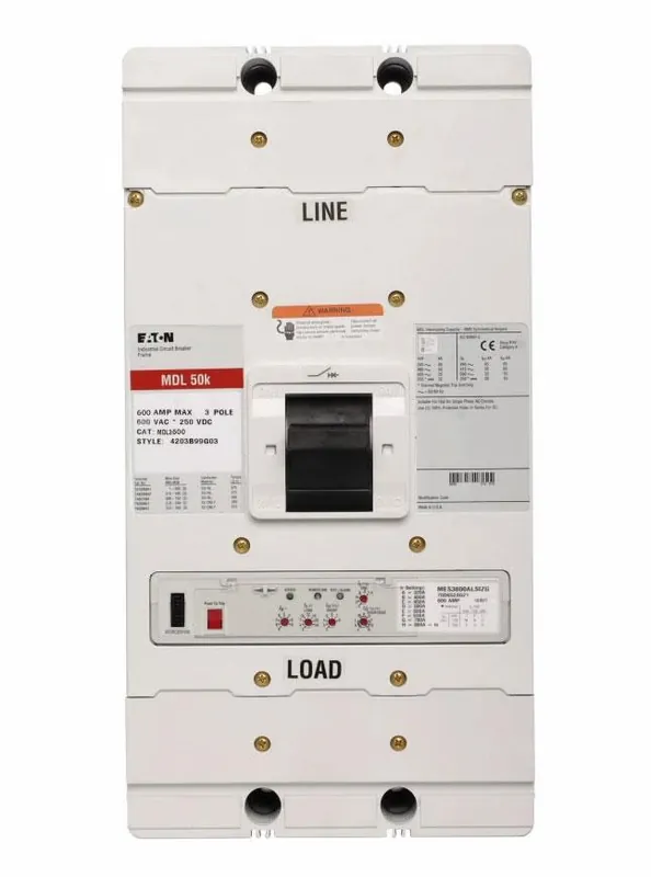 Money Back Guarantee MDL3600W - Eaton - Molded Case Circuit Breaker - Bolt-On - 600 Amp - 3 Pole - 600 Volt