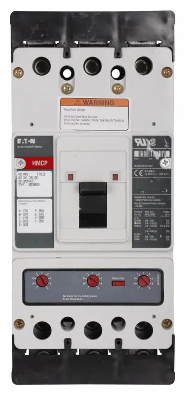 Mega Sale HMCP400G5X - Eaton - Molded Case Circuit Breaker - Feed-Thru - 400 Amp - 3 Pole - 600 Volt
