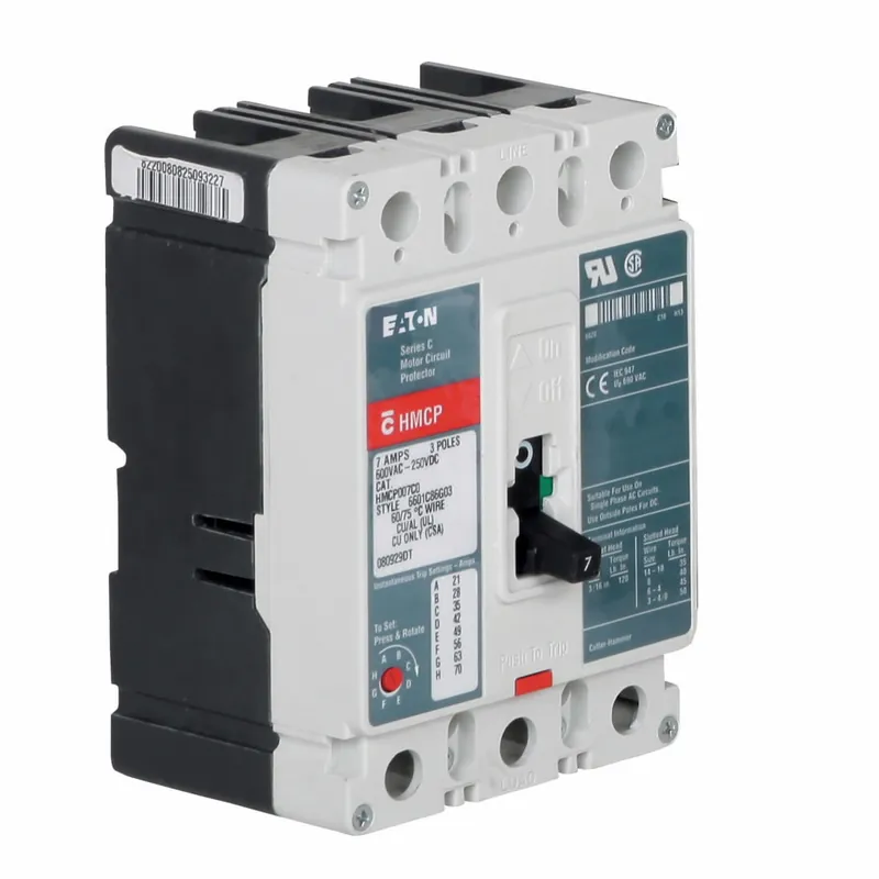 Best Price HMCP015E0X - Eaton - Molded Case Circuit Breaker - Feed-Thru - 15 Amp - 3 Pole - 600 Volt