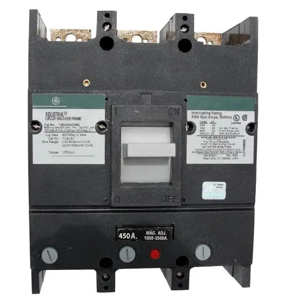 TJK636450 - GE - Molded Case Circuit Breaker - Feed-Thru - 450 Amp - 3 Pole - 600 Volt Buy Online