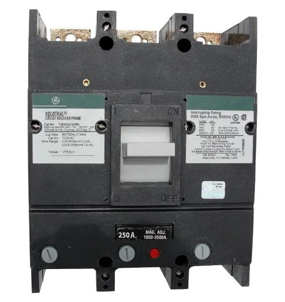 Free Returns TJK636250 - GE - Molded Case Circuit Breaker - Feed-Thru - 250 Amp - 3 Pole - 600 Volt
