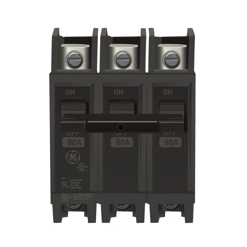 Price Drop THQC32080 - GE - Molded Case Circuit Breaker - Feed-Thru - 80 Amp - 3 Pole - 240 Volt