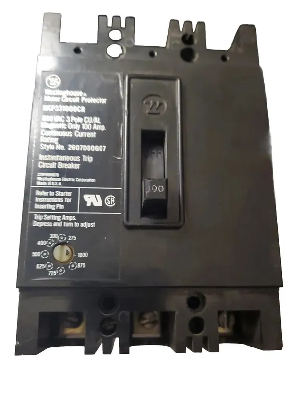 MCP331000CR - Eaton - 100 Amp Molded Case Circuit Breaker - Bolt-On - 100 Amp - 3 Pole - 600 Volt Big Sale