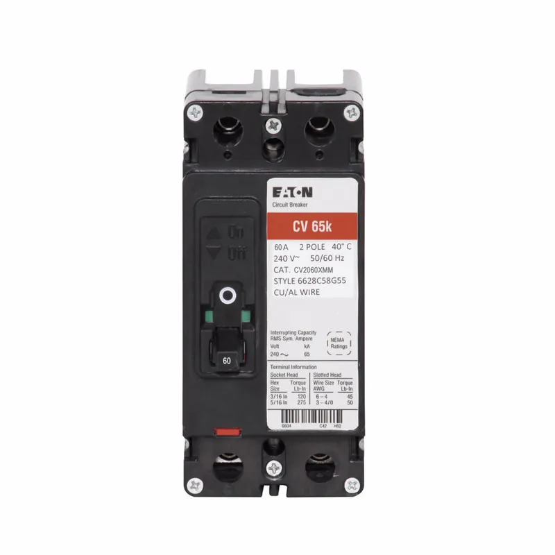 Must Have CV2060XMM - Eaton - 60 Amp Molded Case Circuit Breaker - Bolt-On - 60 Amp - 2 Pole - 240 Volt
