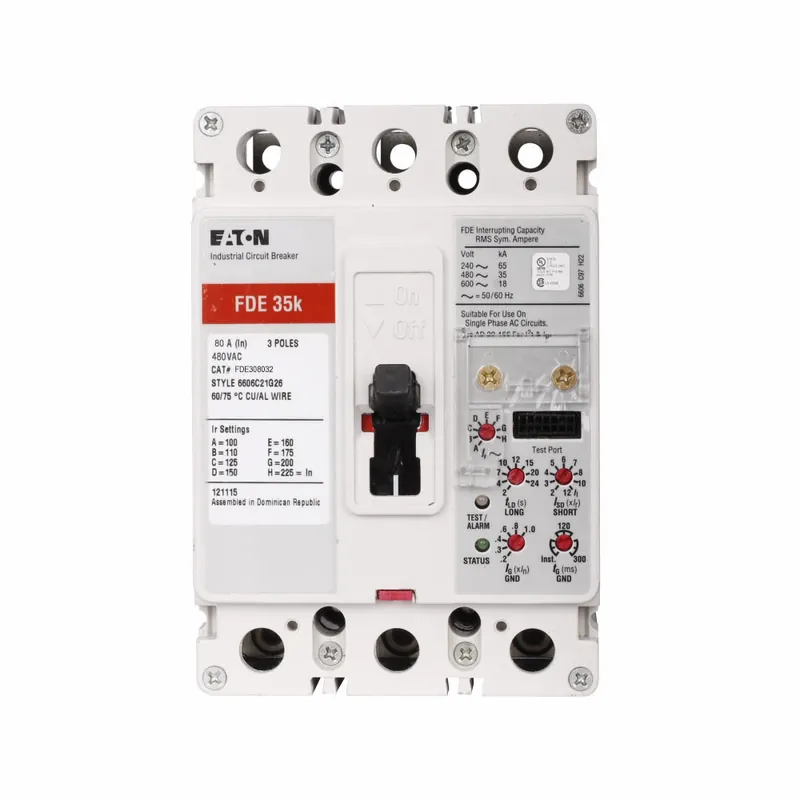 Viral FDE308032 - Eaton - 80 Amp Molded Case Circuit Breaker - Bolt-On - 80 Amp - 3 Pole - 480 Volt
