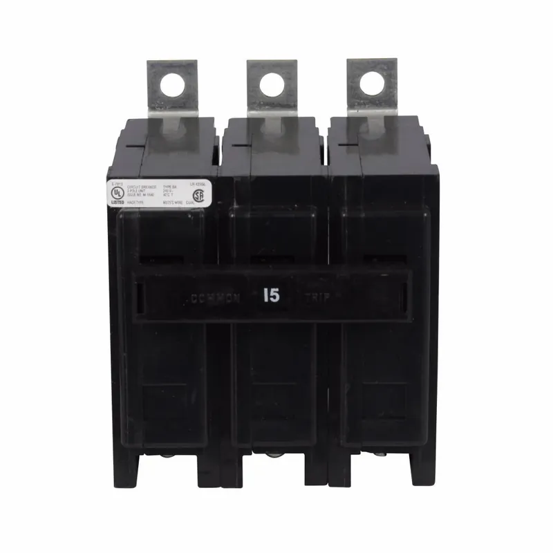 Seasonal Sale BAB3015HV - Eaton - 15 Amp Molded Case Circuit Breaker - Bolt-On - 15 Amp - 3 Pole - 240 Volt