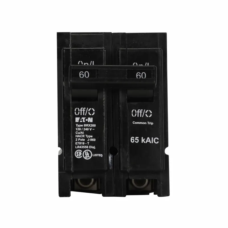 One Day Deal BRX260 - Eaton - 60 Amp Molded Case Circuit Breaker - Plug-In - 60 Amp - 2 Pole - 240 Volt