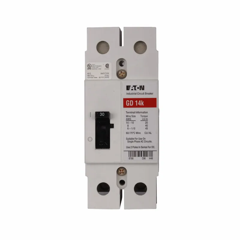 GD2030 - Eaton - Molded Case Circuit Breaker - Feed-Thru - 30 Amp - 2 Pole - 480 Volt Price Cut