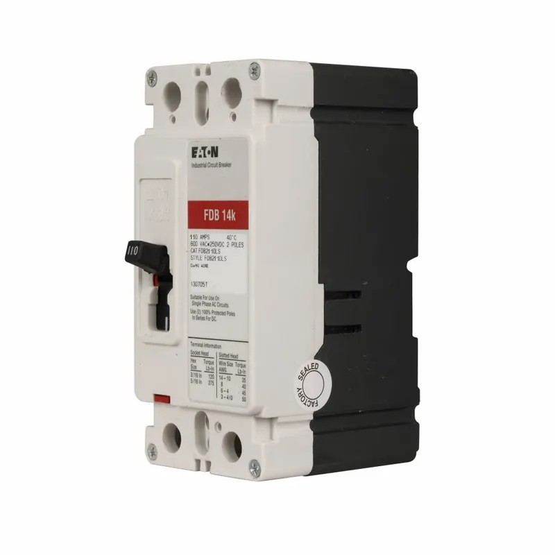 Limited Edition FDB2110L - Eaton - Molded Case Circuit Breaker - Feed-Thru - 110 Amp - 2 Pole - 600 Volt