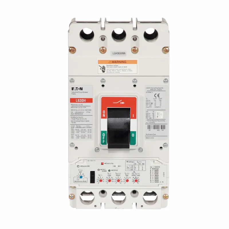 LGH3600FAW - Eaton - Molded Case Circuit Breaker - Bolt-On - 600 Amp - 3 Pole - 600 Volt Limited Time