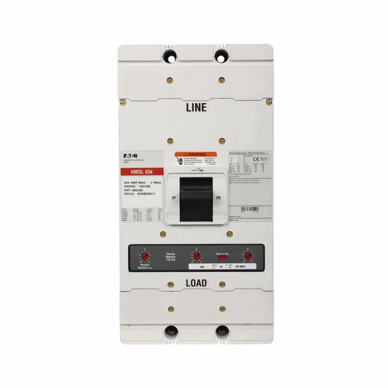 Authentic MDLB2800W - Eaton - Molded Case Circuit Breaker - Bolt-On - 800 Amp - 2 Pole - 600 Volt