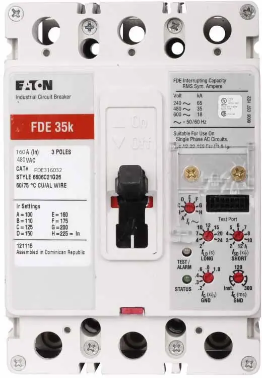 Limited Offer FDE316032 - Eaton - Molded Case Circuit Breaker - Bolt-On - 160 Amp - 3 Pole - 480 Volt