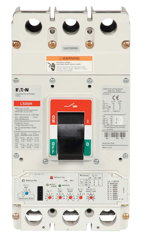 LGH3500FAG - Eaton - Molded Case Circuit Breaker - Feed-Thru - 500 Amp - 3 Pole - 600 Volt Buy Direct