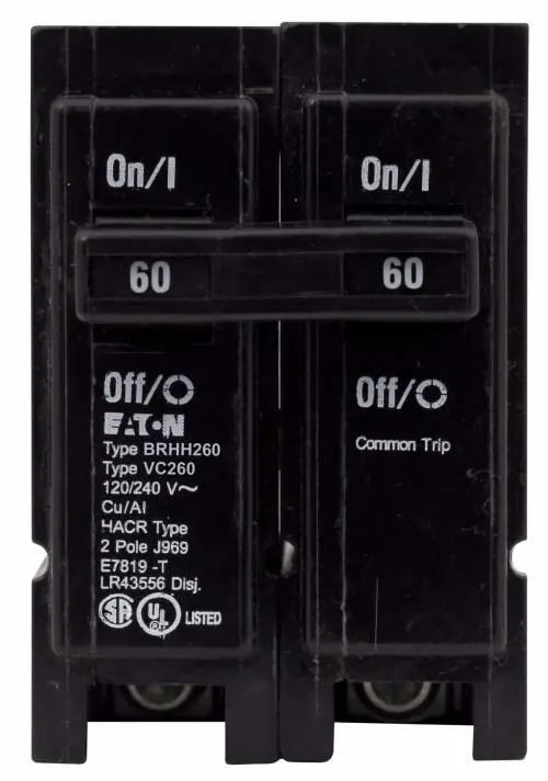 BRHH260 - Eaton - 60 Amp Molded Case Circuit Breakers - Plug-In - 60 Amp - 2 Pole - 240 Volt Exclusive Offer