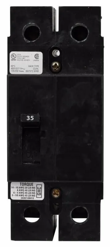 GHC2035 - Eaton - Molded Case Circuit Breaker - Feed-Thru - 35 Amp - 2 Pole - 480 Volt Deal