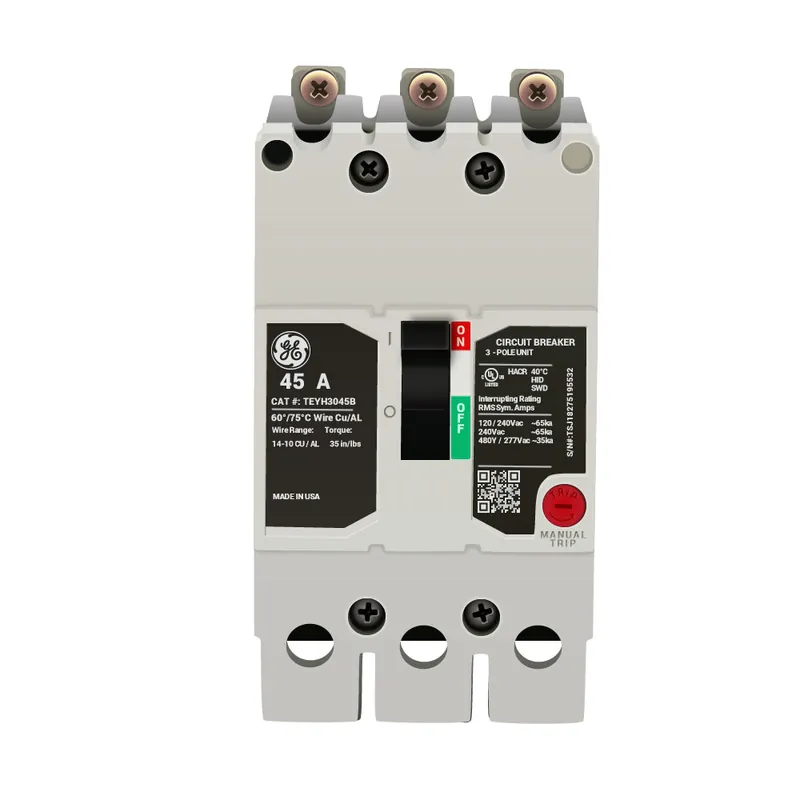 Low Price TEYH3045B - GE - Molded Case Circuit Breaker - Bolt-On- 45 Amp - 3 Pole - 480 Volt