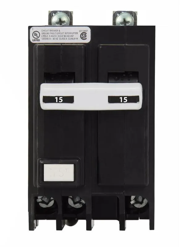 Top Pick BQGF215 - Commander 15 Amp GFCI Circuit Breakers - Bolt-On - 15 Amp - 2 Pole - 240 Volt