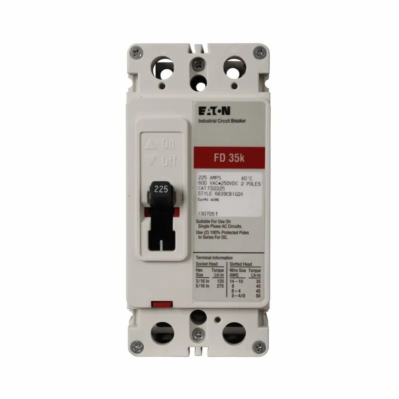 FD2090L - Eaton - Molded Case Circuit Breaker - Feed-Thru - 90 Amp - 2 Pole - 600 Volt Same Day Shipping