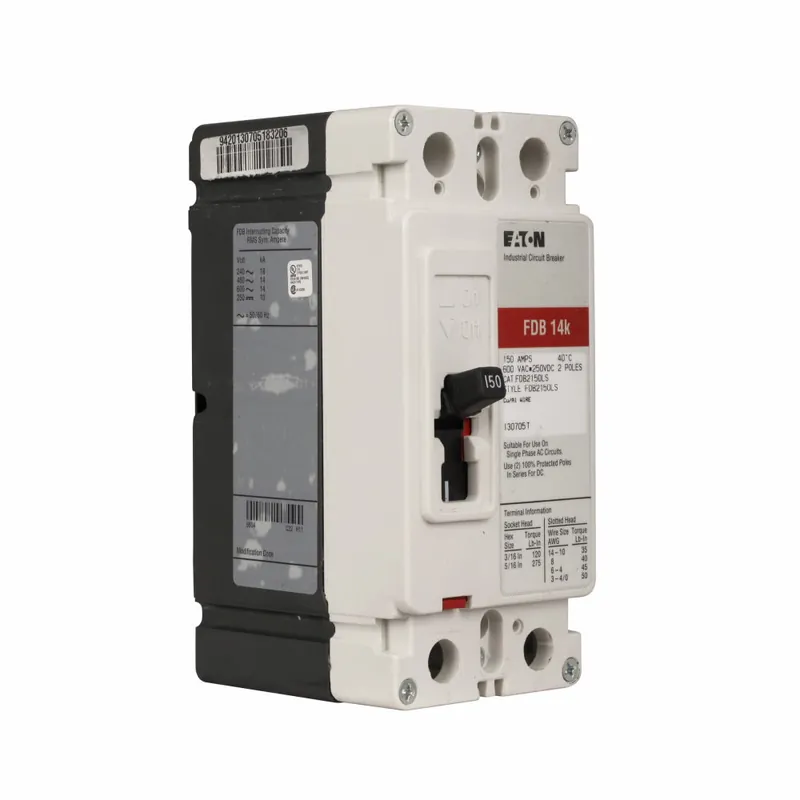 Hot Deal FDB2030L - Eaton - Molded Case Circuit Breaker - Feed-Thru - 30 Amp - 2 Pole - 600 Volt