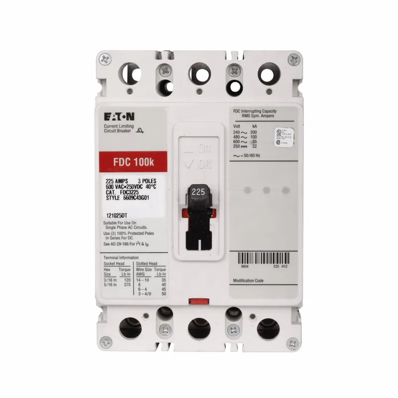 Get Yours FDC3070L - Eaton - MoldedCase Circuit Breakers - Feed Thru - 60 Amp - 3 Pole - 600 Volt