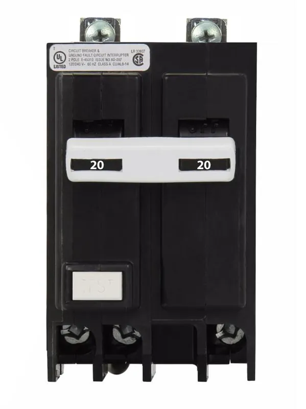 Hot Deal BQGF220 - Commander 20 Amp GFCI Circuit Breakers - Bolt-On - 20 Amp - 2 Pole - 240 Volt