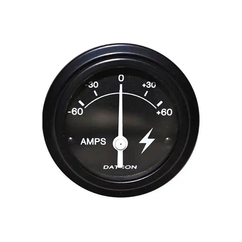 Free Delivery Datcon 60-0-60A Ammeter Gauge 12-24 VDC with Black Bezel - 100160