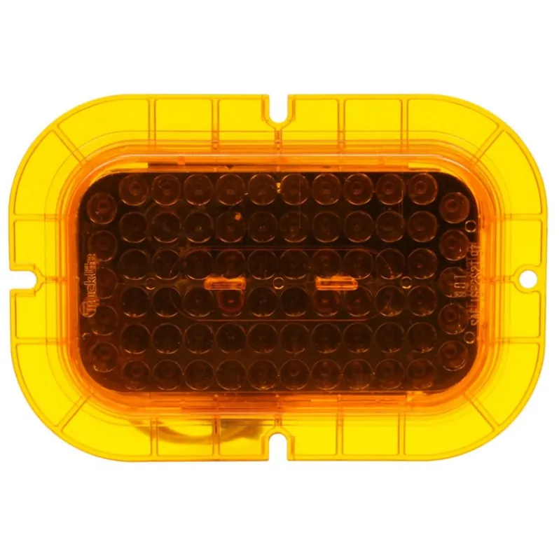 Premium Truck-Lite 45 Series 70 Diode Yellow Rectangular LED Rear Turn Signal Light 12V with Hardwired Straight PL-3 and Yellow Flange - 45256Y