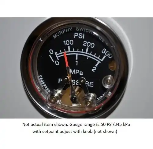 Factory Price Murphy 0-50 PSI Pressure Swichgage 2 in. w/ High/ Low Contacts and Knob Adjusting Face Contact - A20P-HLK-50
