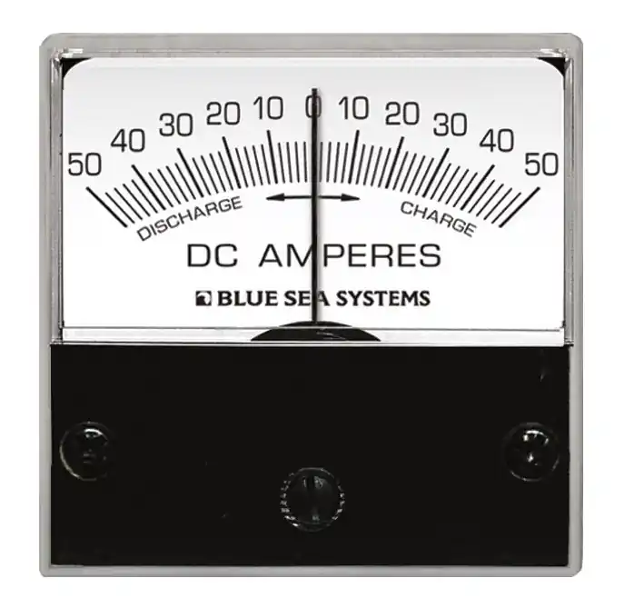 Blue Sea Systems Zero Center Analog DC Micro Ammeter 50-0-50A with Shunt - 8254 Free Shipping