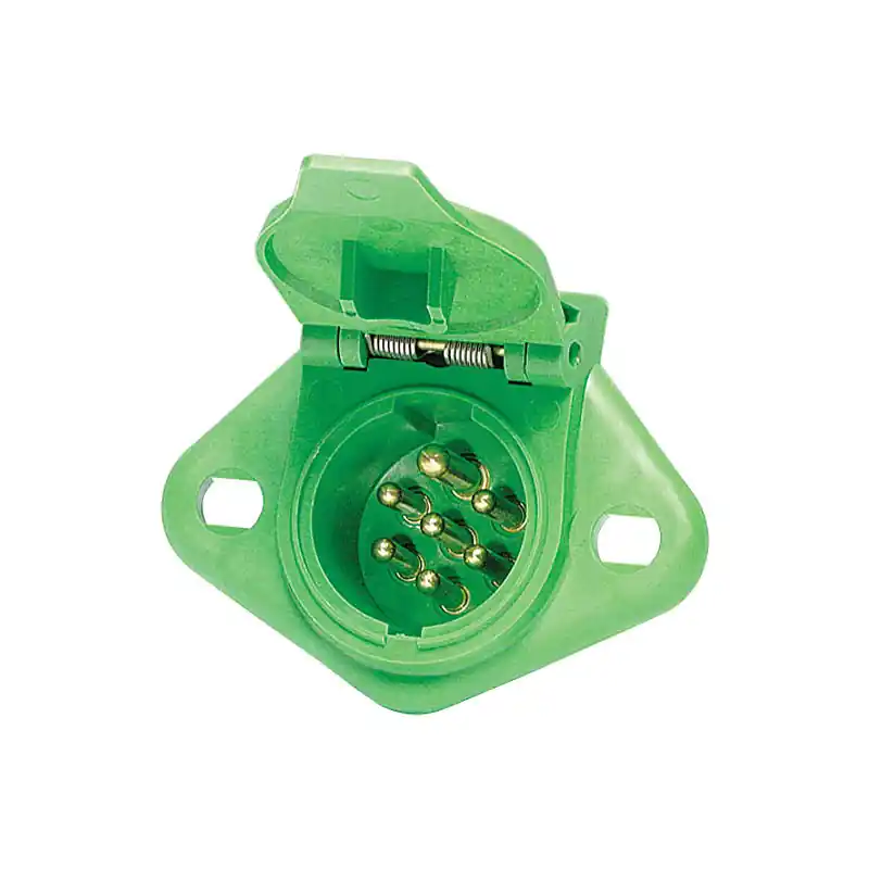 Worldwide Shipping Cole Hersee - 7-Pole Green Glass-Filled Plastic Connector Socket - Boxed - 12080-11