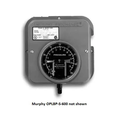 Exclusive Offer Murphy 0-600 PSI Surface Mount Pressure Swichgage 120 VAC w/ Latching Control Relay OPLBP-S-600