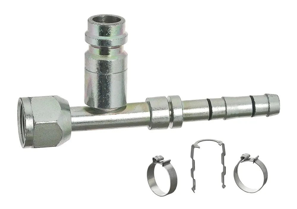 MEI No. 6 EZ-Clip A/C Steel Hose Fitting with Port - 4502EZ Weekend Sale