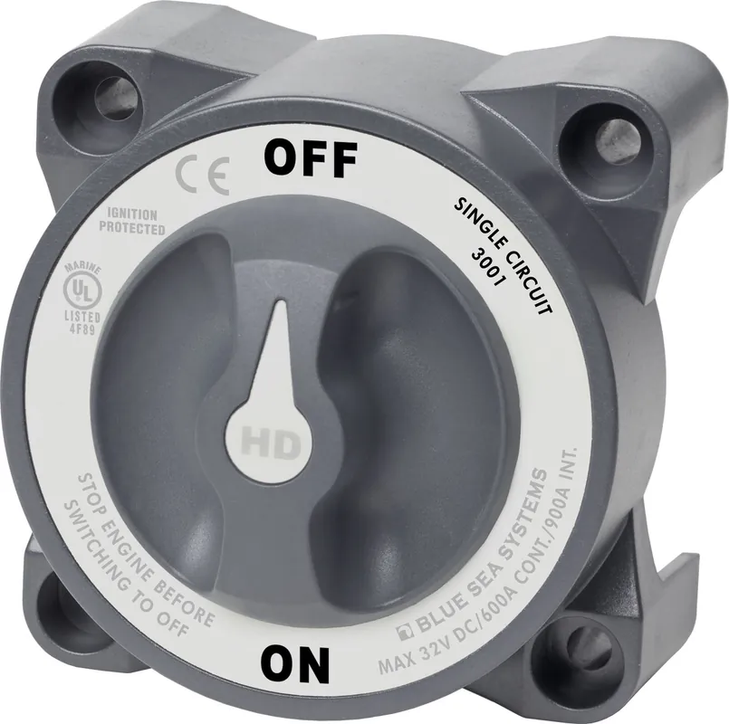 Today Only Blue Sea Systems HD-Series Heavy Duty ON/OFF Battery Switch with AFD - 3001