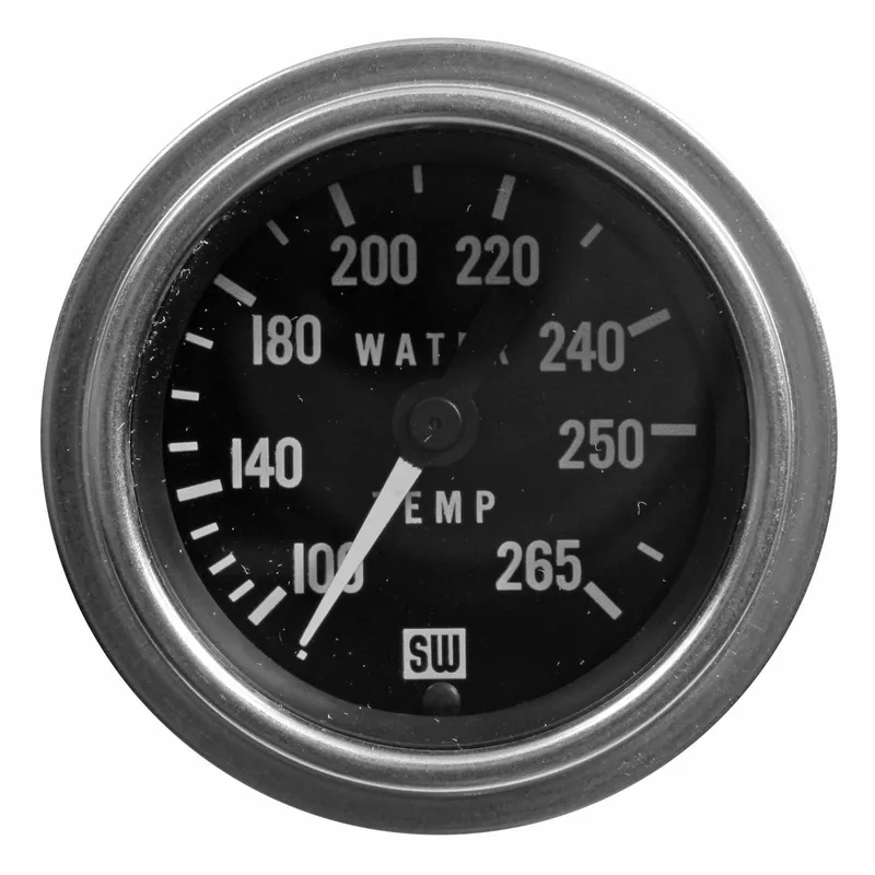 Big Sale Stewart Warner Water Temperature Gauge 100-265F with Chrome Bezel - 82326-288