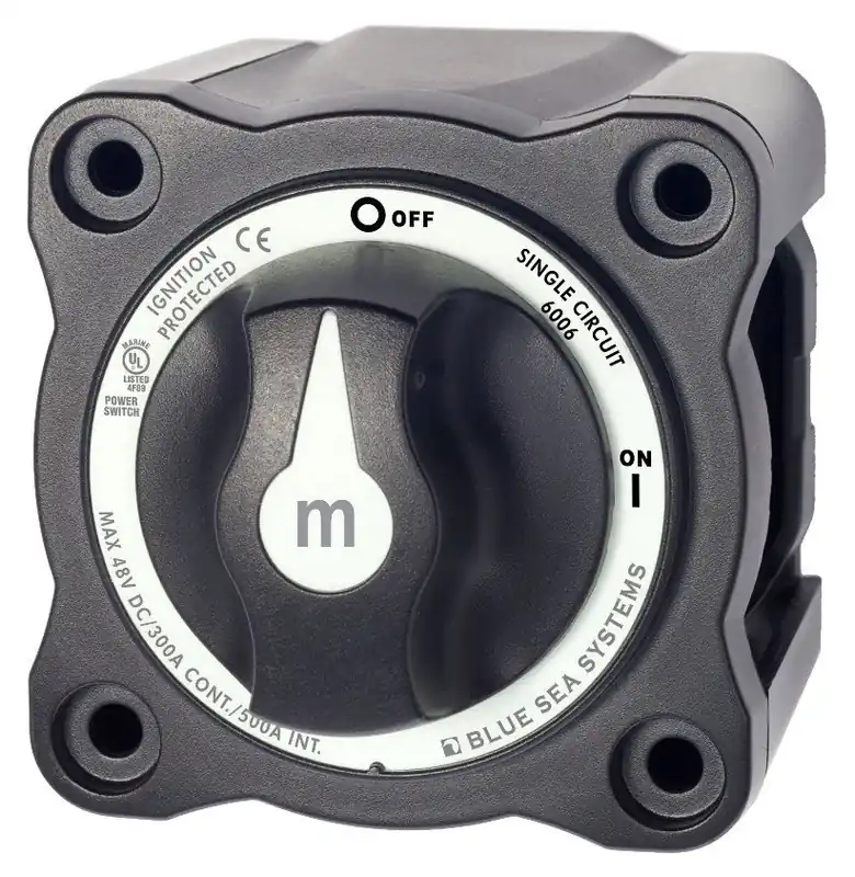Reduced Price Blue Sea Systems m-Series Single Circuit Mini On/Off Battery Switch 48VDC with Knob in Black - 6006200