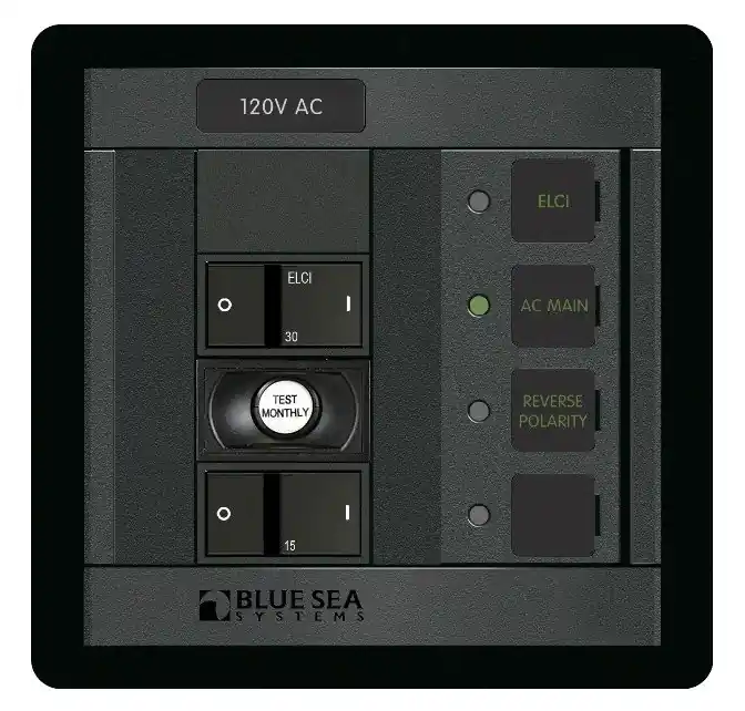 Buy Online Blue Sea Systems ELCI Main Panel 120V AC 30A Double Pole Plus 1 Position - 1190