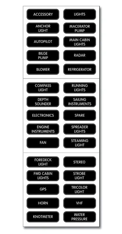 Mega Sale Blue Sea Systems Basic DC Panel Label Set of 30 Labels - 8030
